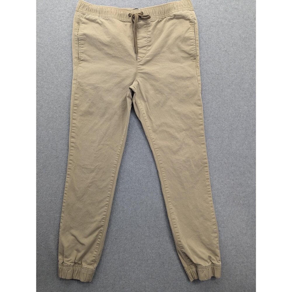 Aeropostale Jogger Pants Mens Small Khaki Elastic Waist Cuffed Stretch Casual